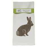 Organic Bunny Block Print Tea Towel