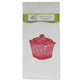 Organic Cupcake Block Print Tea Towel
