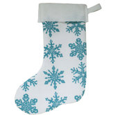 Snowflake Block Print Stocking