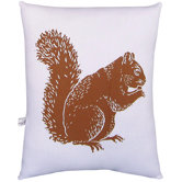 Squirrel Block Print Squillow Accent Pillow