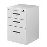Freestanding Pedestal with Two Box Drawers and One File Drawer