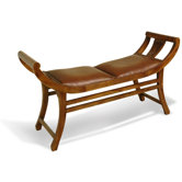 Campaign Teak and Leather  Kartini Double Bench