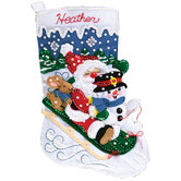 Christmas Fun Felt Stocking Cross Stitch