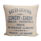 Hampton Classic French Words Pillow