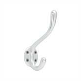 Aluminum Base Coat/Hat Hook 5.25" H with Aluminum Finish