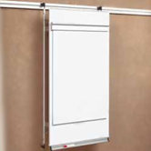 Tactics Plus&reg; Track Mounted Level 2 Flip Chart Assembly with Pen Rail and Pad Holder