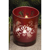 Glass Ornate Votive Candle Holder (Set of 2)