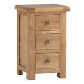 Lovell Solid Oak 3 Drawer Bedside Table