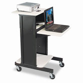 Audio Visual Adjustable Presentation Cart, 18 x 30 x 40-1/4, Black