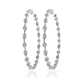 Sterling Silver Diamond Accent Hoop Earrings
