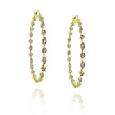Two-tone Diamond Accent Hoop Earrings