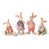Whimsical Cottontail Bunnies (Set of 4)