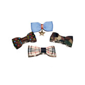 Four Boy Dog Hair Bow Barrettes