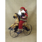 Crakewood Vintage Horse Trike Santa Claus Figurine