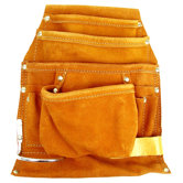 Professional 10 Pocket Genuine Leather Tool Bag Pouch