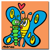 Butterfly Caterpillar by Marco, Canvas Art - 14" x 14"