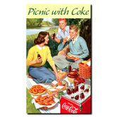 Coca Cola Picnic with Coke Stretched Canvas Art
