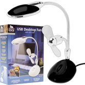 2 in 1 Laptop Desk LED Lamp and Fan in Black
