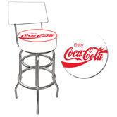 Enjoy Coca Cola White Pub Stool with Back