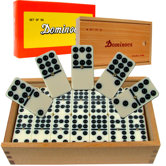 Premium Set of 55 Double Nine Dominoes with Wood Case