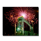 Fireworks Bridge by Kurt Shaffer, Canvas Art - 26" x 32"