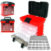 73 Compartment Durable Plastic Storage Tool Box in Red