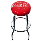 Coca-Cola Delicious Refreshing Vintage Chrome Stool