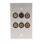 Wallplate with S-Video and 5 RCA Connectors