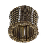 Oxidized Goldtone Crystal Stretch Ring