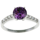 Round-cut Cubic Zirconia Engagement-Style Ring