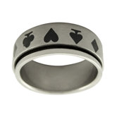 Card Suit Spinner Band Ring