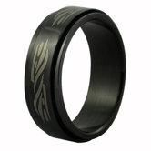 Tribal Wave Spinner Band Ring