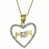 Diamond Cut Mom Pendant