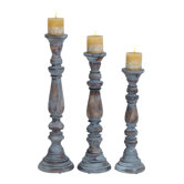 Instricate Wooden Candle Stand (Set of 3)