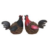 Old Look Garden Hen Statue (Set of 2)