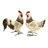 Outdoor Garden Rooster Statue Set (Set of 2)