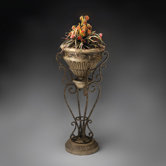 Metalworks Round Planter with Metal Base