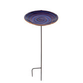 Stoneware Swirl Birdbath