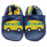School Bus Soft Sole Leather Baby Shoes