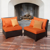 Tikka Armless Sectional Piece with Cushions (Set of 2)