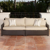 Slate Patio Sofa with Cushions