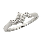 14k White Gold 1/4ct TDW Princess Diamond Engagement Ring