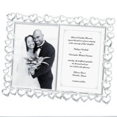 Wedding Open Heart with Crystals Double Picture Frame