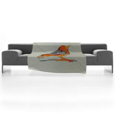 Iveta Abolina Orange Bird Fleece Throw Blanket