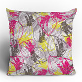 Rachael Taylor Organic Retro Leaves Throw Pillow