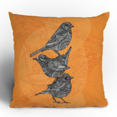 Valentina Ramos 3 Little Birds Throw Pillow
