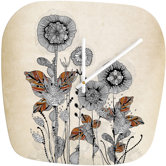 Iveta Abolina Floral 3 Clock