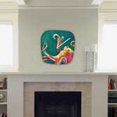 Clara Nilles Mardi Gras Octopus Modern Clock