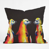 Clara Nilles Polyester Flaming Otters Indoor/Outdoor Throw Pillow