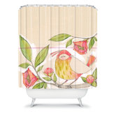 Cori Dantini Little Bird On A Flowery Branch Shower Curtain